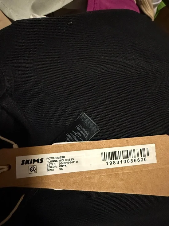 Skims body (B4) mesh plunge midi black leotard zip up sheer dress NWT SIZE XS - Picture 4 of 4